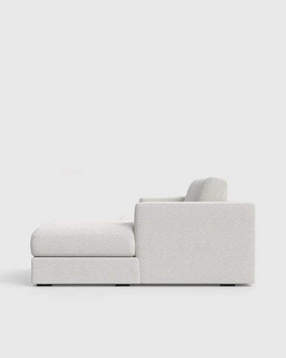 Sierra Curved Arm Chaise Sectional in Performance Boucle - Right Arm / Linen