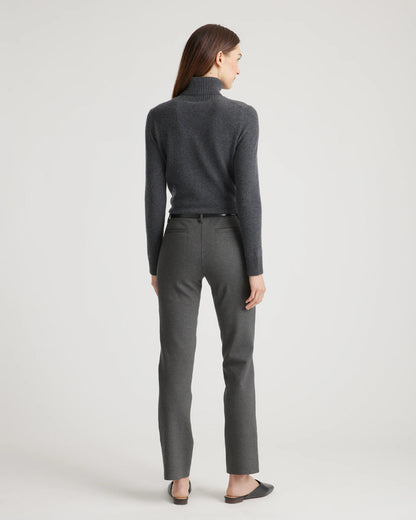 Ultra-Stretch Ponte Straight Leg 4-Pocket Pants - XS / Black