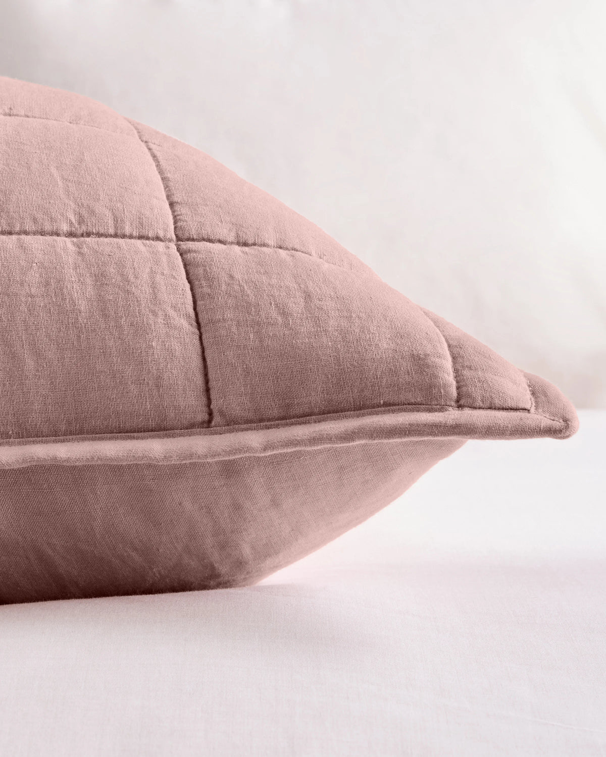 European Linen Box Quilted Euro Sham - Euro / Navy