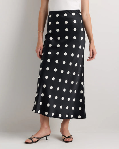 100% Washable Silk Maxi Skirt - XS / Champagne