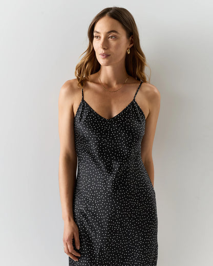 100% Washable Silk Slip Dress - XS / Black