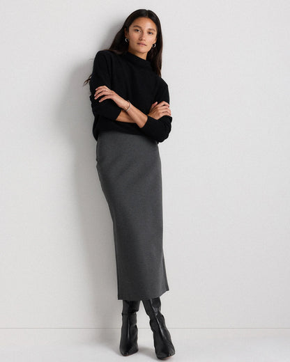 Ultra-Stretch Ponte Maxi Pencil Skirt - XS / Navy