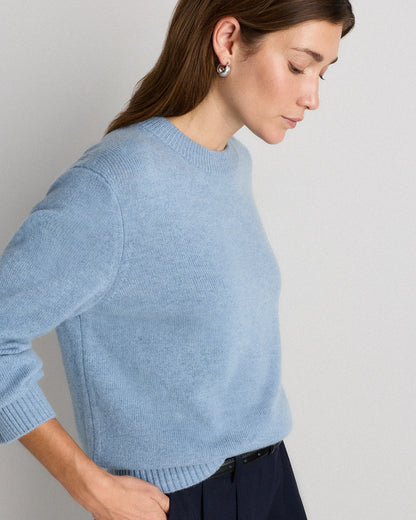 Mongolian Cashmere Oversized Crewneck Sweater - XS / Brown