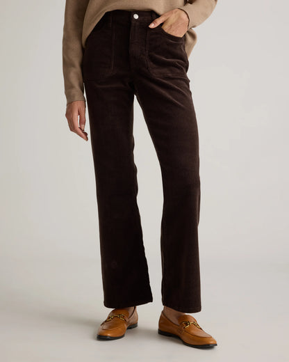 Organic Stretch Corduroy Flare Pants - 0 / Black