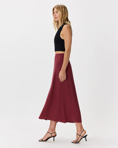 Lightweight Crepe Slip Skirt - XS / Moonstone Blue