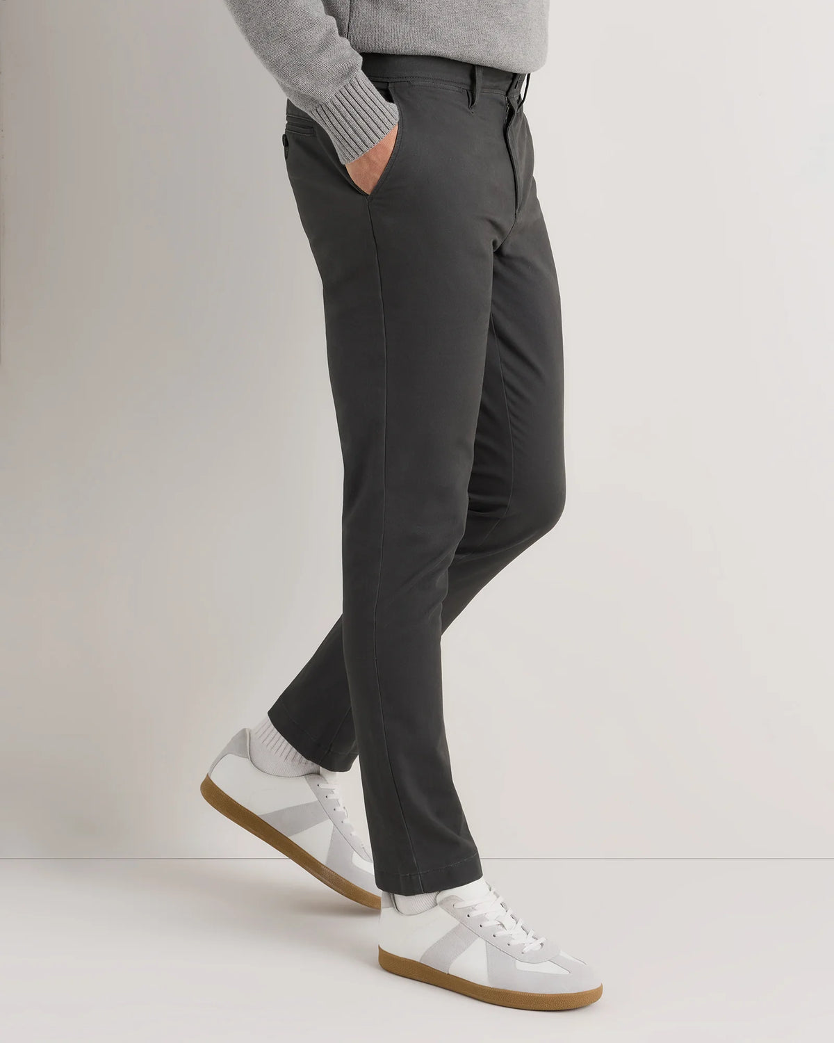 Organic Cotton Stretch Chino Pants - Slim - 30X30 / Stone
