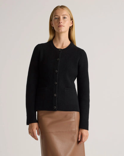 Mongolian Cashmere Structured Cardigan - XS / Oatmeal