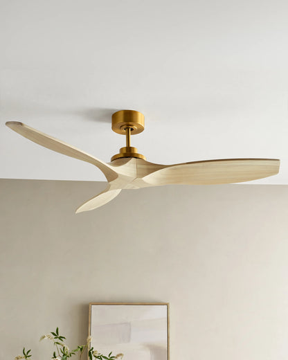 Transitional Wood Blade Ceiling Fan - 52" / Honey/Black