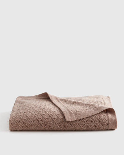 Mongolian Cashmere Pointelle Baby Blanket - One Size / Ivory