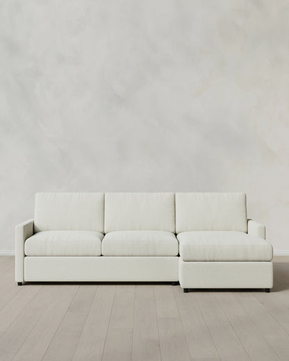Brennan Chaise Sectional in Performance Basketweave - Right Arm / Flax
