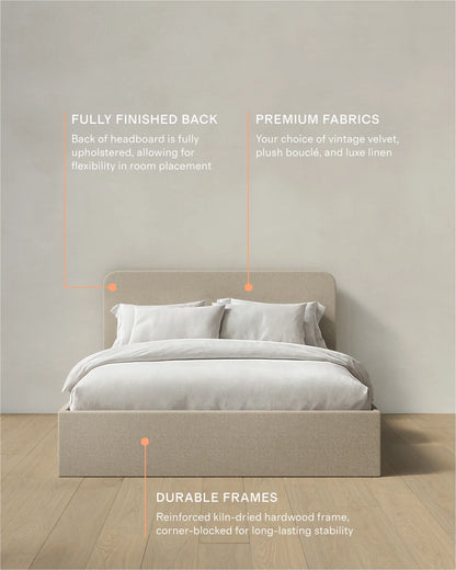 100% Linen Curved Bed - Full / Canvas