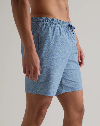 Italian Swim Trunks - 7" - XS / Navy Diamond Geo