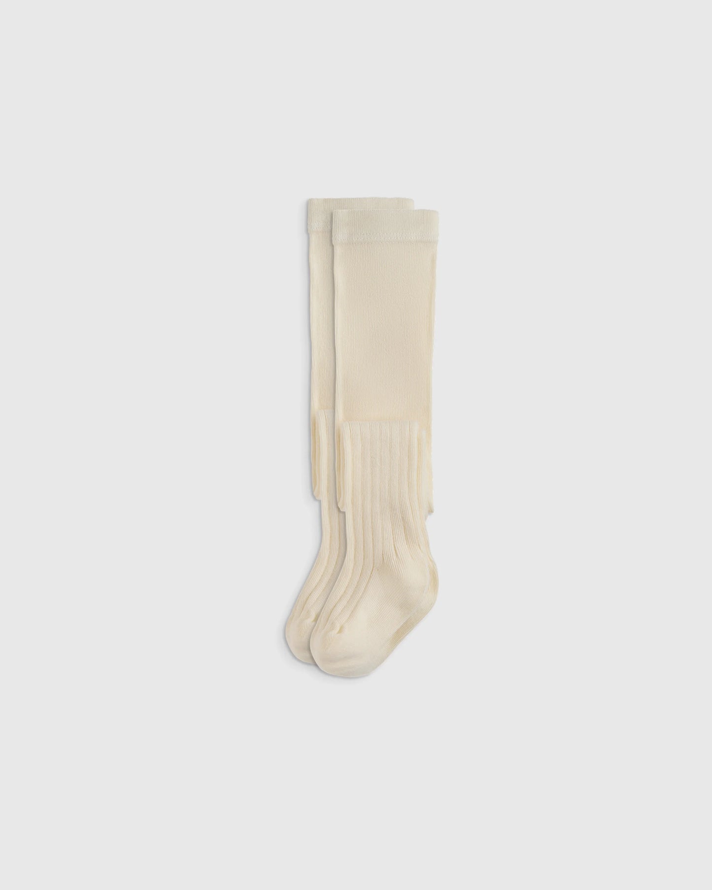 Organic Cotton Rib Tights (2-pack) - 0-6M / Ivory