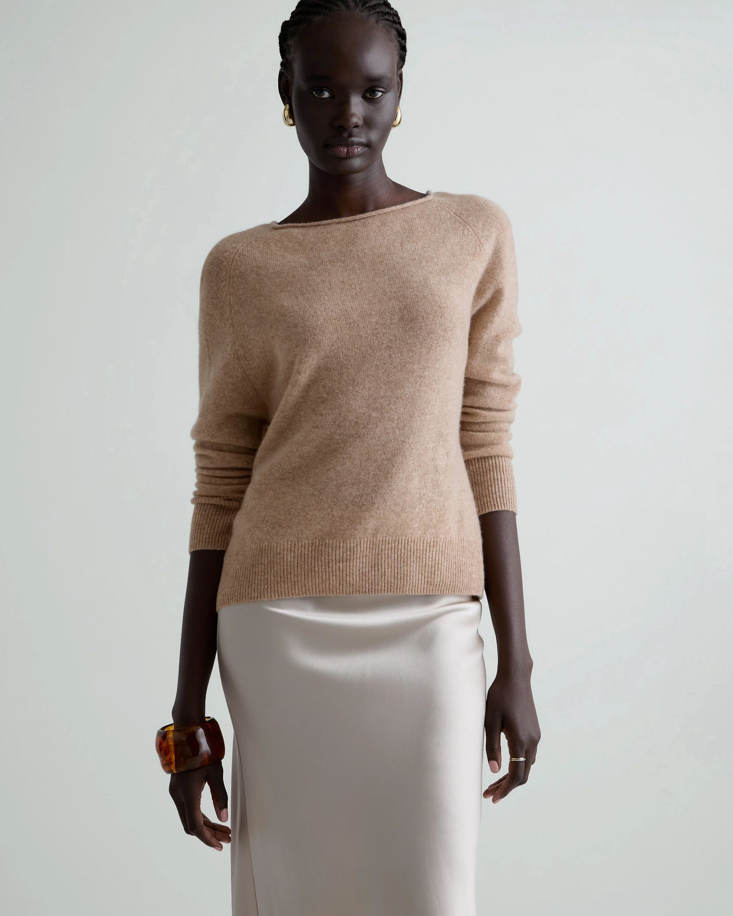 Mongolian Cashmere Boatneck Sweater - XS / Black