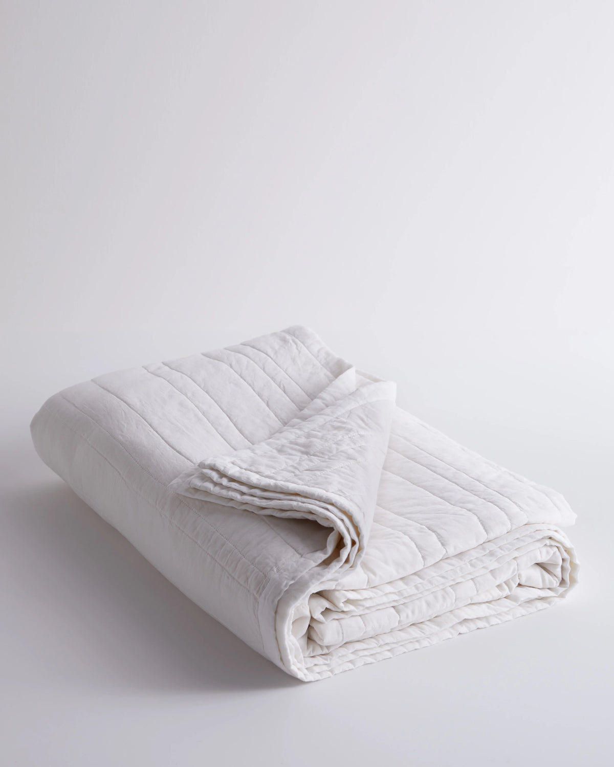 Organic Cotton Stripe Stitch Quilt - Twin / Light Blue