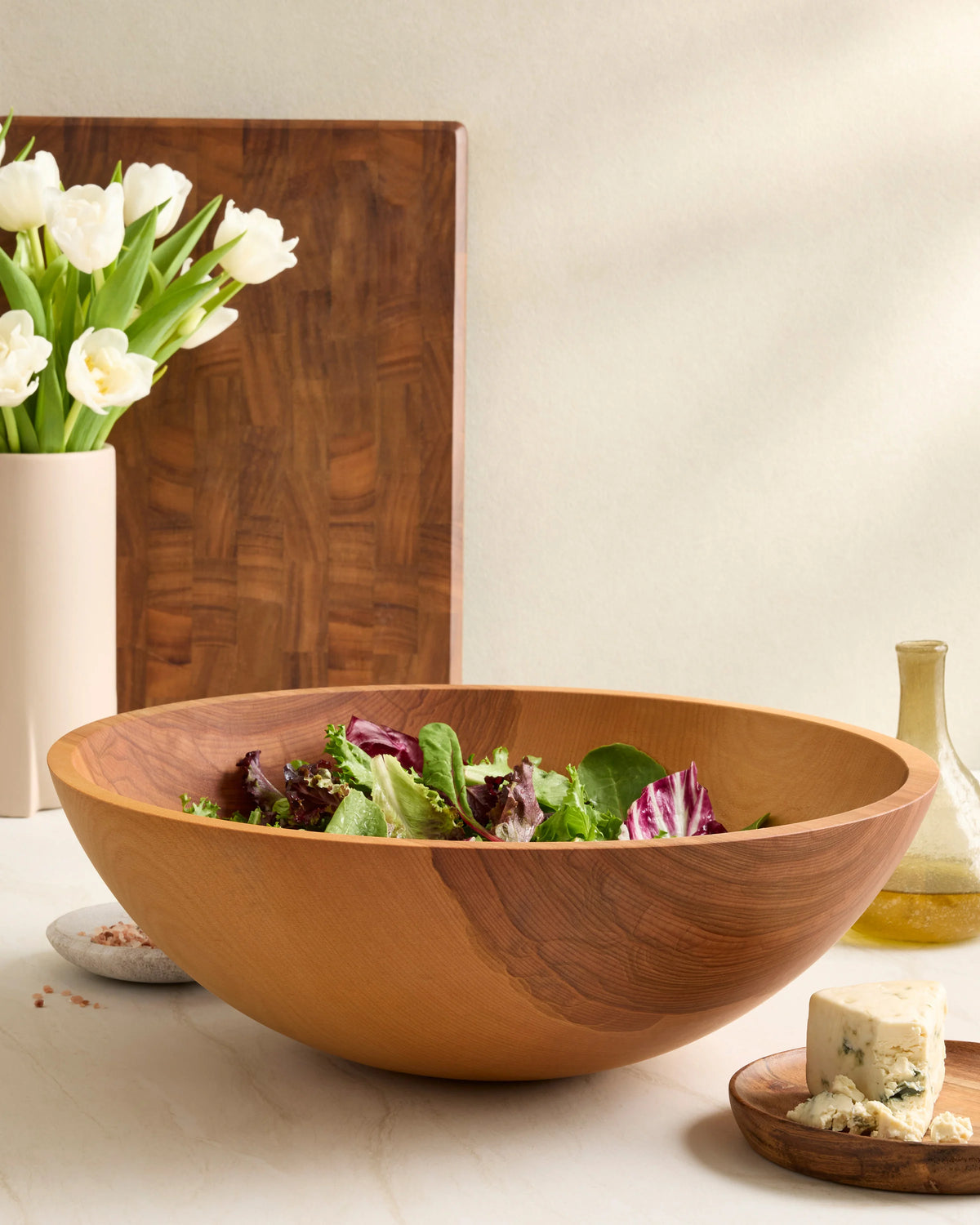 Handcrafted Wooden Serving Bowl, Nesting Set of 3 - One Size / Beech Wood