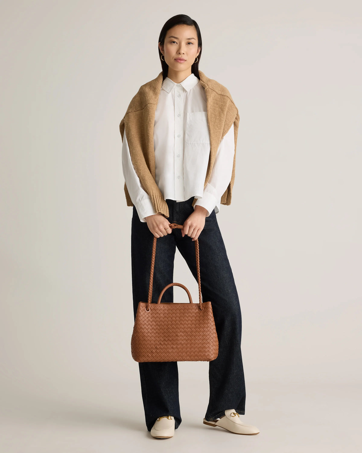 Romy Handwoven Satchel - One Size / Cognac