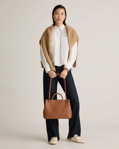 Romy Handwoven Satchel - One Size / Cognac