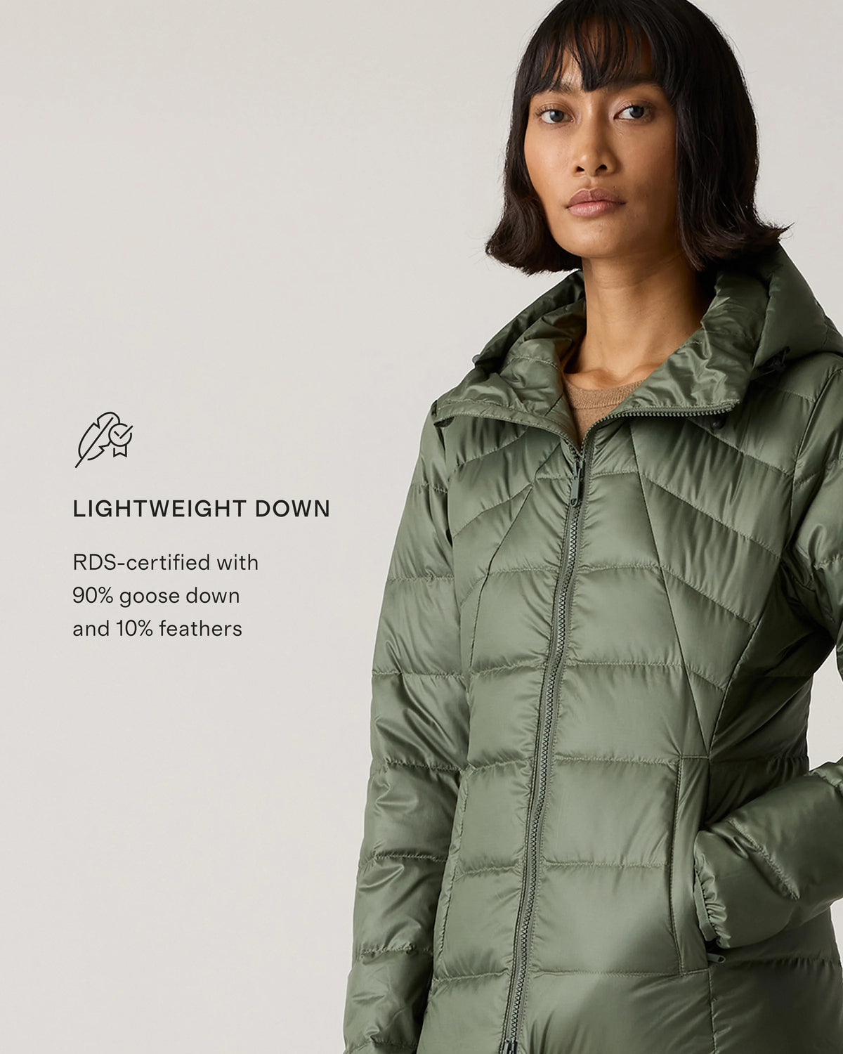 Lightweight Down Packable Puffer Hooded Jacket - XS / Navy