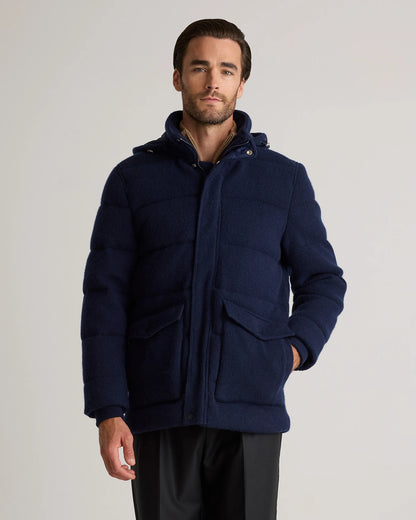 Mongolian Cashmere Puffer Coat - S / True Navy