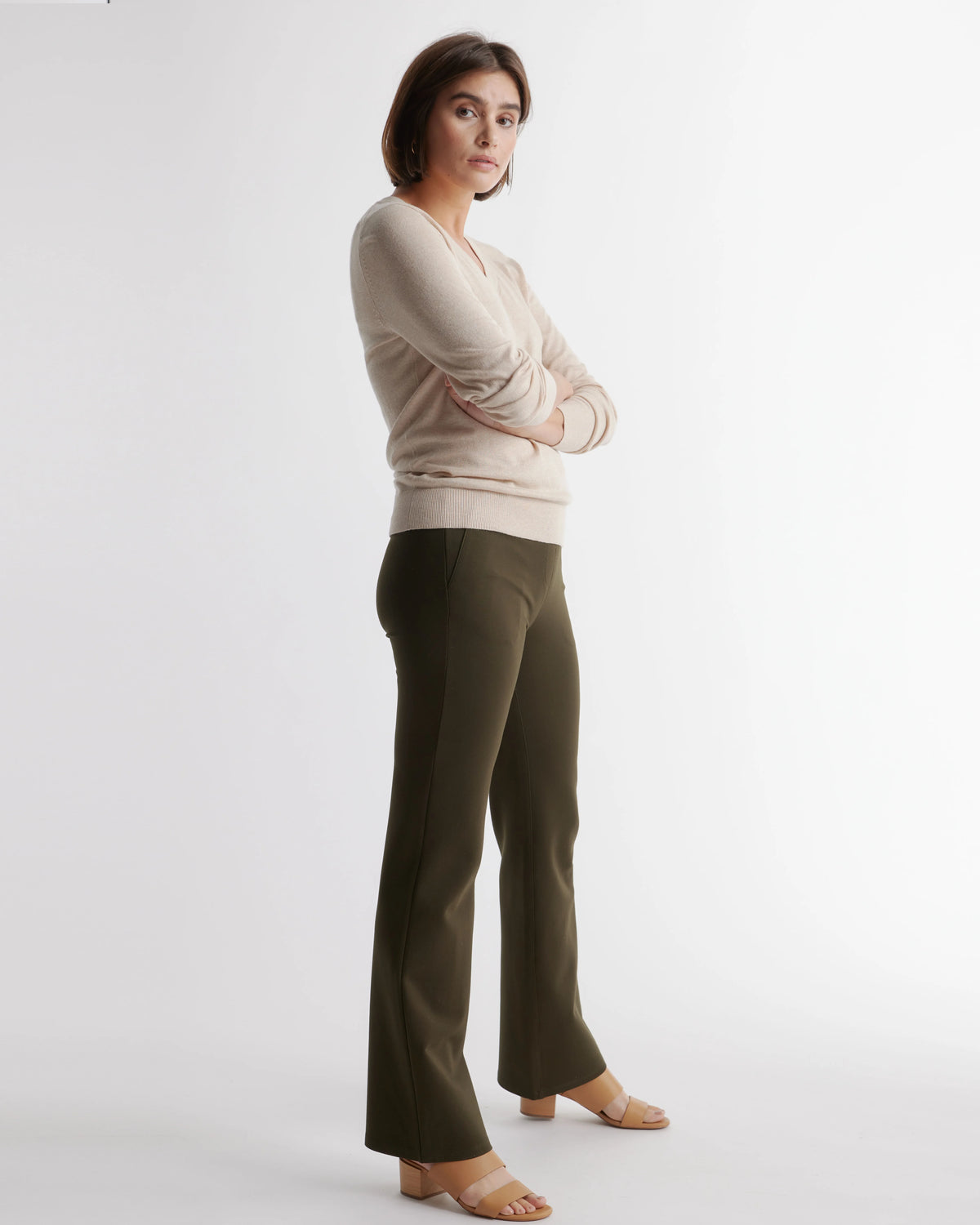 Ultra-Stretch Ponte Bootcut Pants - XS / Roasted Pecan