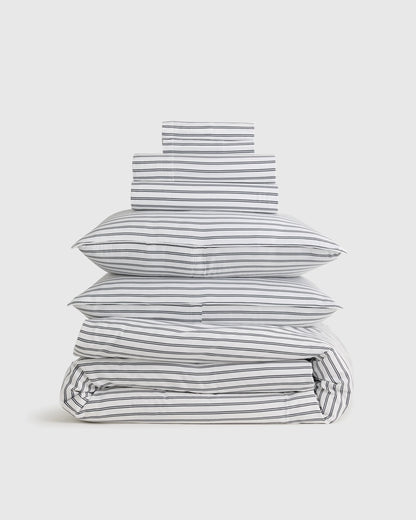 Bamboo Stripe Deluxe Bedding Bundle - Twin / Double Stripe Espresso