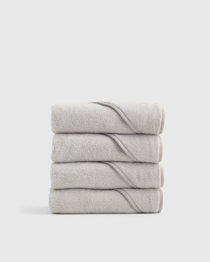 Organic Turkish Cotton Baby Hooded Towel Set 4-Pack - One Size / Light Blue