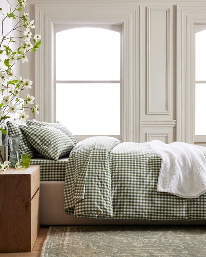 Organic Crisp Percale Duvet Cover - Twin / Ivory