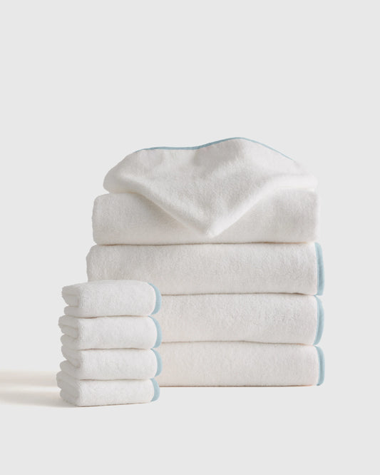 Organic Turkish Cotton Kids Bath Bundle 8-Pack - One Size / Light Blue