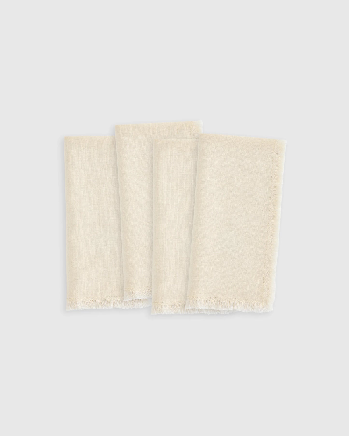 European Linen Fringe Napkins (Set of 4) - One Size / Olive