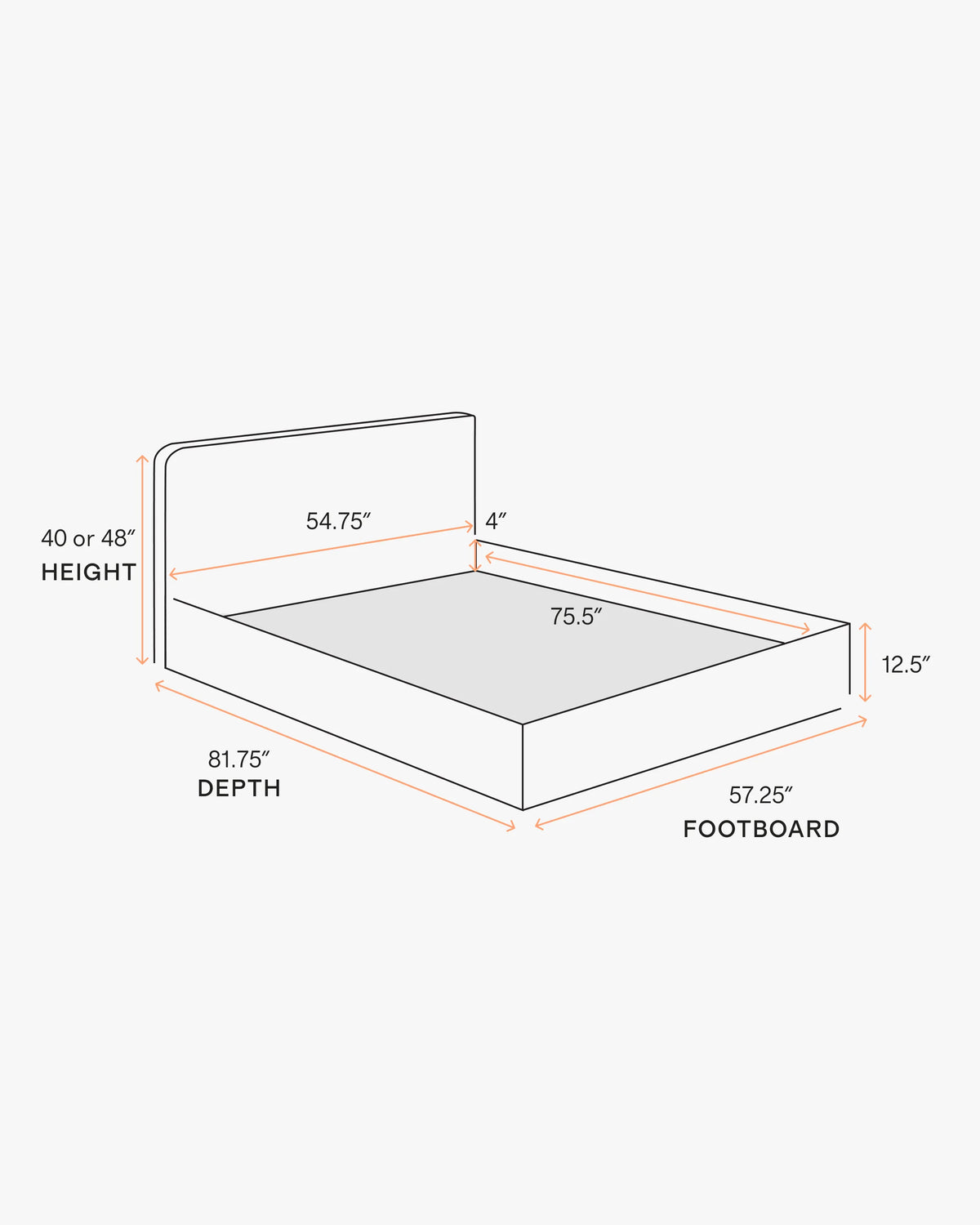 Plush Boucle Curved Bed - Full / Ivory