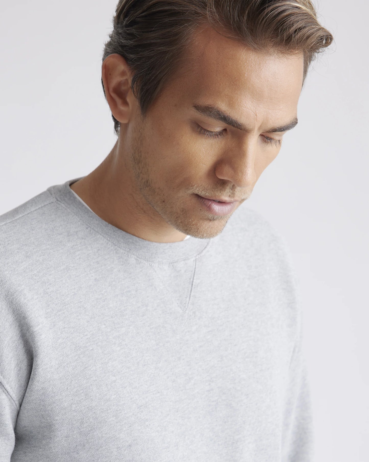 Organic Heavyweight Fleece Crew - S / Heather Grey