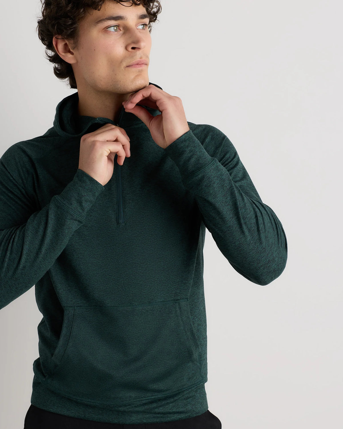 Flowknit Performance Half-Zip Hoodie - S / Heather Green