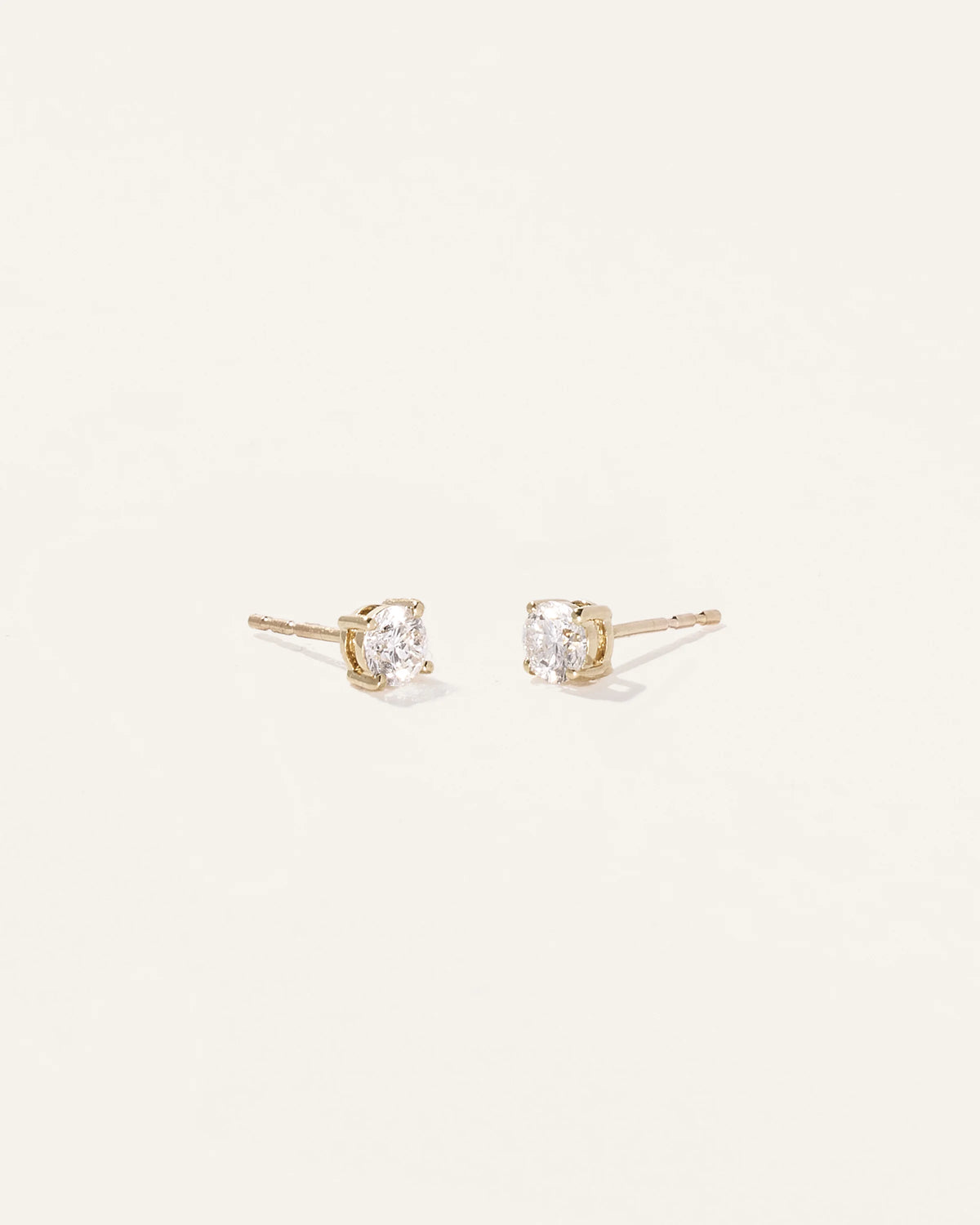 14k Gold Natural Diamond Solitaire Studs - 0.50ctw - One Size / Yellow Gold