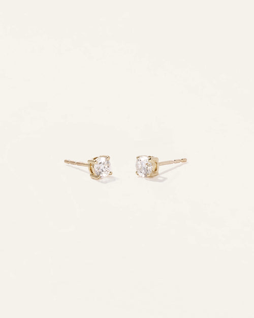 14k Gold Natural Diamond Solitaire Studs - 0.50ctw - One Size / Yellow Gold