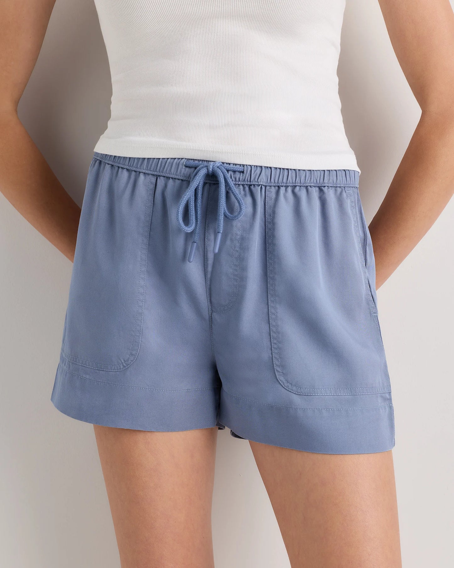 Vintage Wash Tencel Utility Shorts - XS / Moonstone Blue