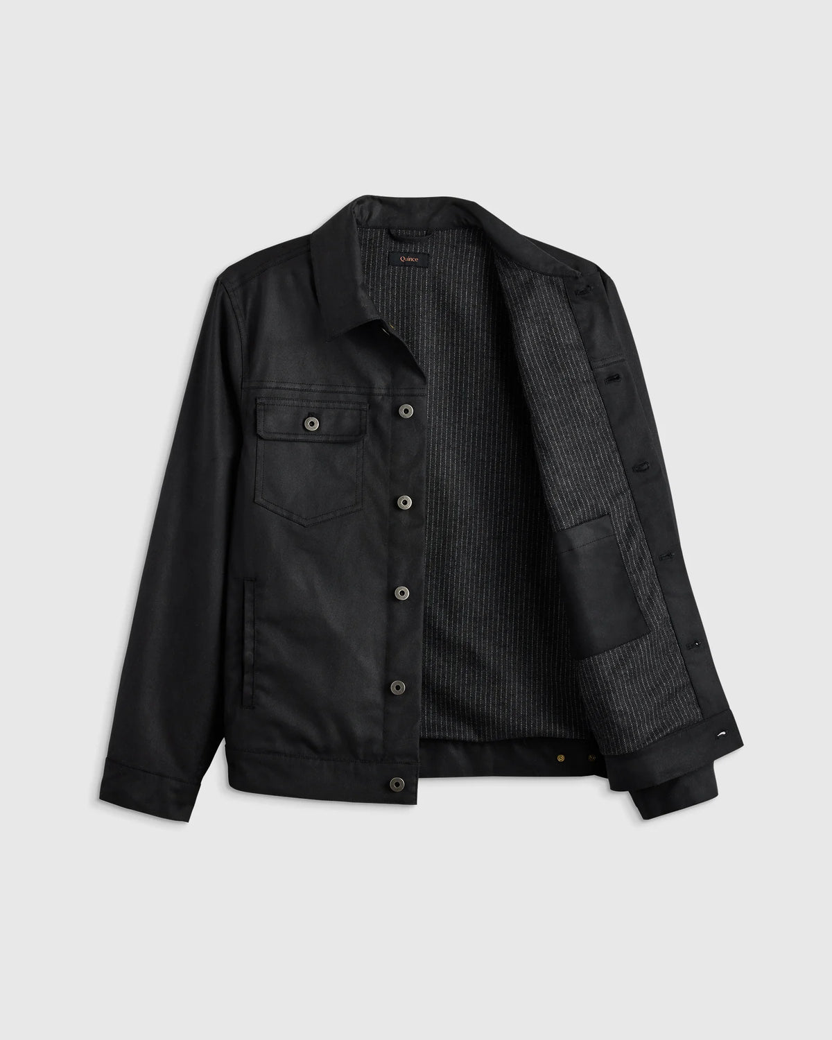 Organic Waxed Canvas Trucker Jacket - S / Black