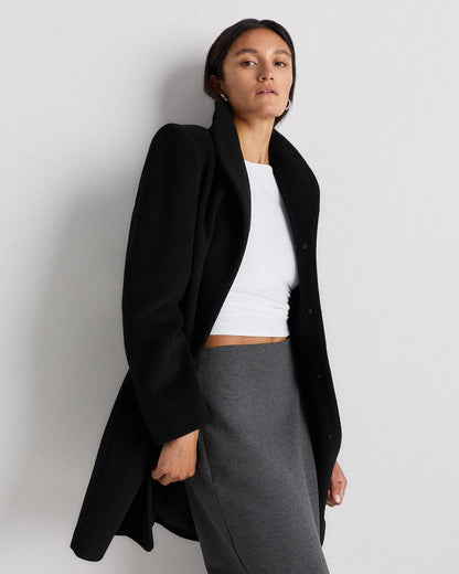Wool Cashmere Cocoon Coat - XS / Dark Chocolate