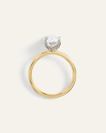 Lab Grown Diamond Oval Comfort Fit Engagement Ring - 3ct - 4 / Yellow Gold