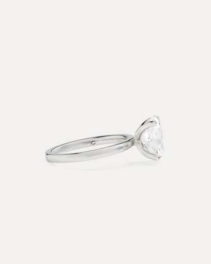 Lab Grown Diamond Oval Comfort Fit Engagement Ring - 3ct - 4 / Yellow Gold
