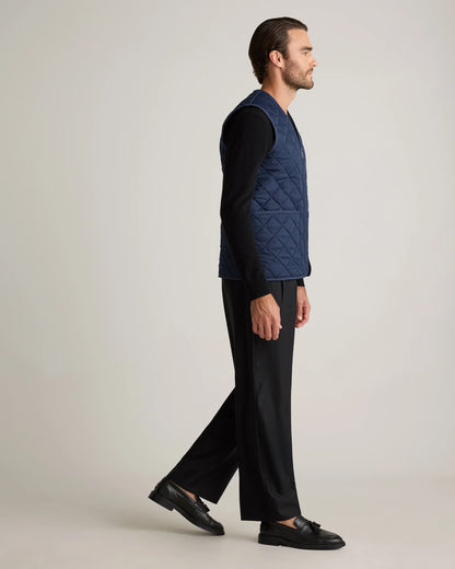 Featherless Quilted Fleece-Lined Liner Vest - S / Black