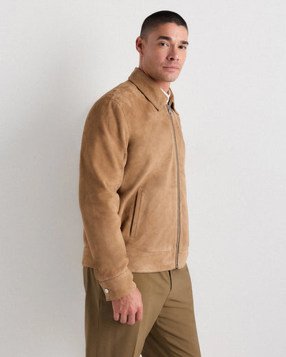 100% Suede Harrington Jacket - S / True Black