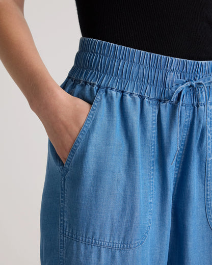 Pull-On Tencel Chambray Pants - XS / Medium Indigo