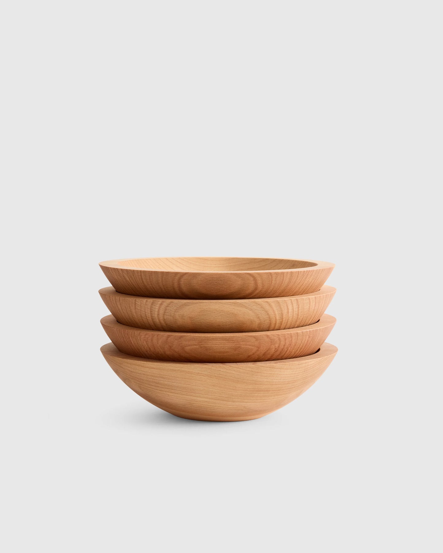 Handcrafted Wooden Bowls (Set of 4) - 7" / Beech Wood