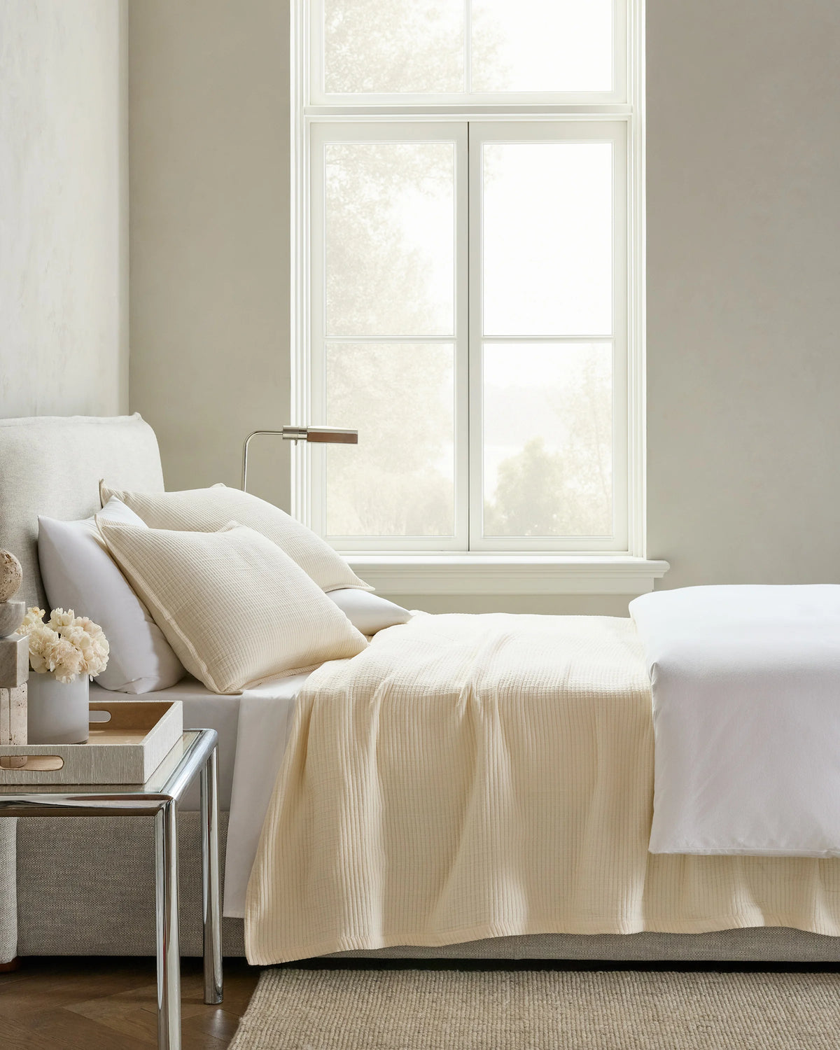 Organic Ribbed Cotton Coverlet - Twin / Toffee