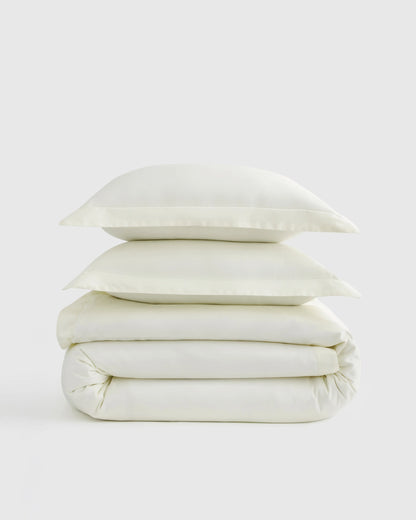 Signature Giza Cotton Sateen Duvet Cover Set - Twin / Sand