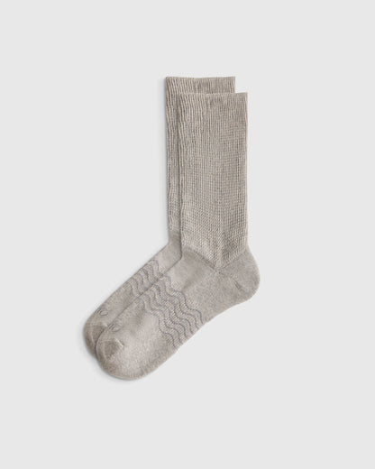 Everyday Cotton Targeted Stretch Crew Socks (4-Pack) - S / White