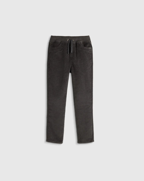 Organic Cotton Stretch Corduroy Pull-on Pant - 2T / Dark Coal