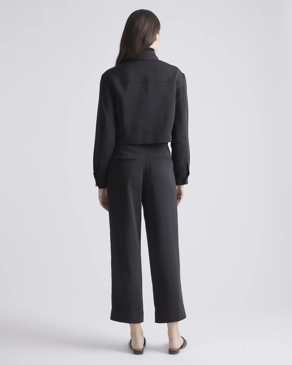 Stretch Crepe Cropped Jacket - XS / Morel