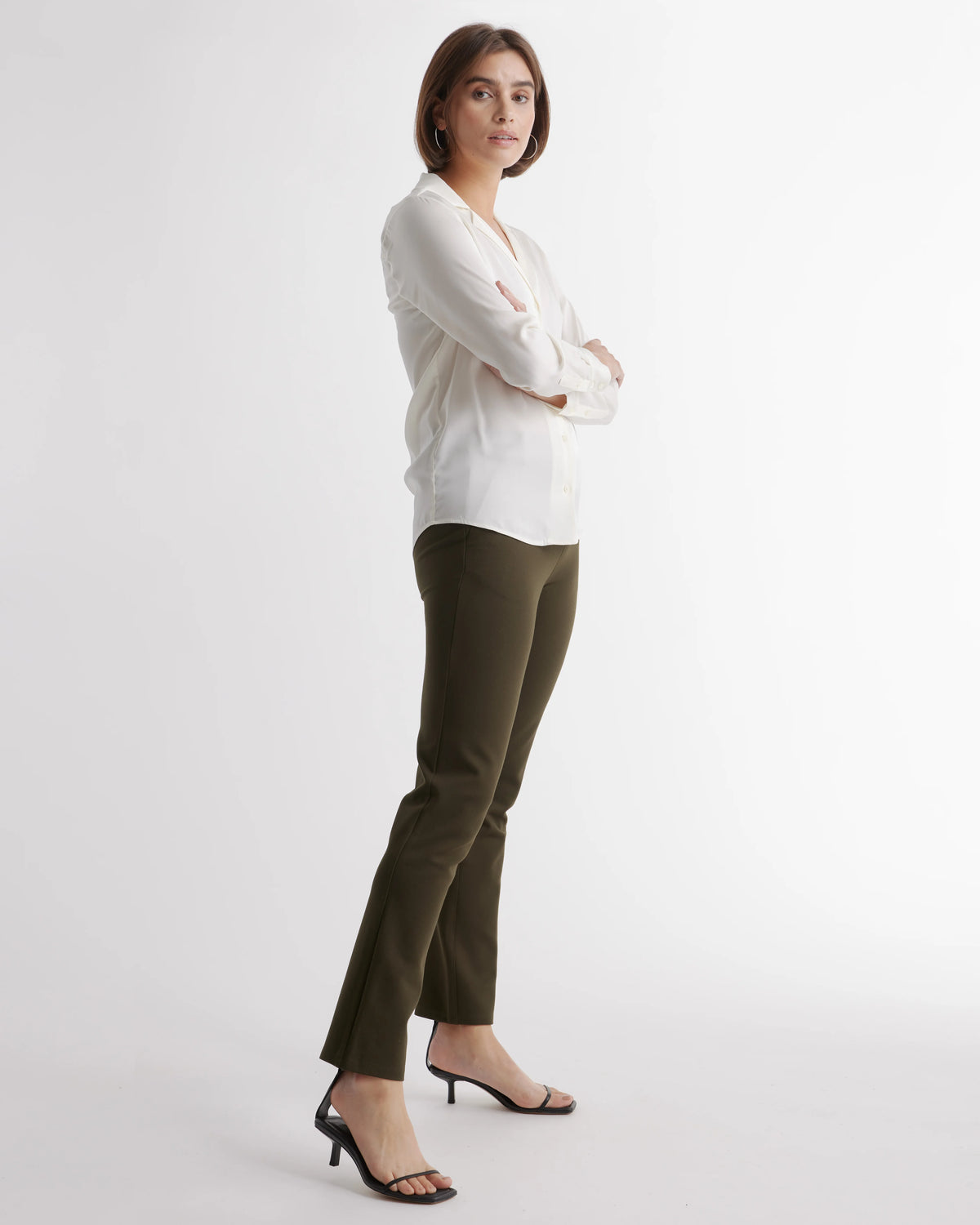 Ultra-Stretch Ponte Straight Leg Pants - XS / Morel Grey